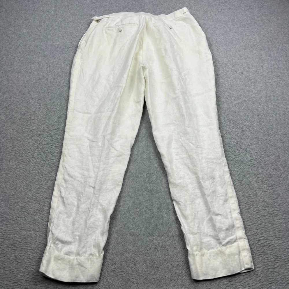 Banana Republic Pants Mens 36x34 (34x29) White Tailored 100% Linen Dress Trouser
